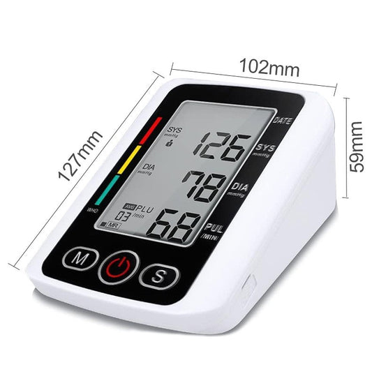Automatic Upper Arm Blood Pressure Monitor Pulse Meter BP Machine Voice Talking
